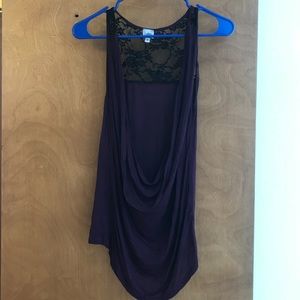 Tank top with mess top of back